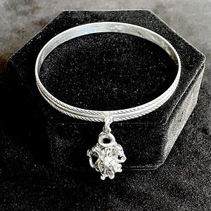 Sterling Silver Vintage Bangle Charm Bracelet